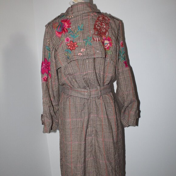 NWT Johnny Was Biya JWLA 3J Workshop Trench Coat Jacket Embroidered Nylah M $645 - Picture 8 of 11